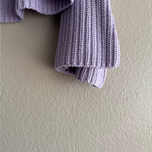 Free People Damsel Lavender Belle Sleeved Vneck Knit Pullover Sweater - small - Picture 10 of 12